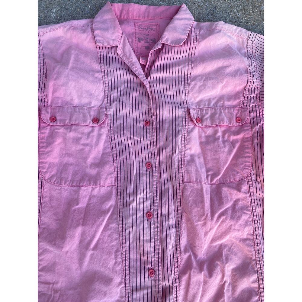Vtg Union Bay sportswear men Large pink shirt button front pockets short sleeve - Picture 2 of 4